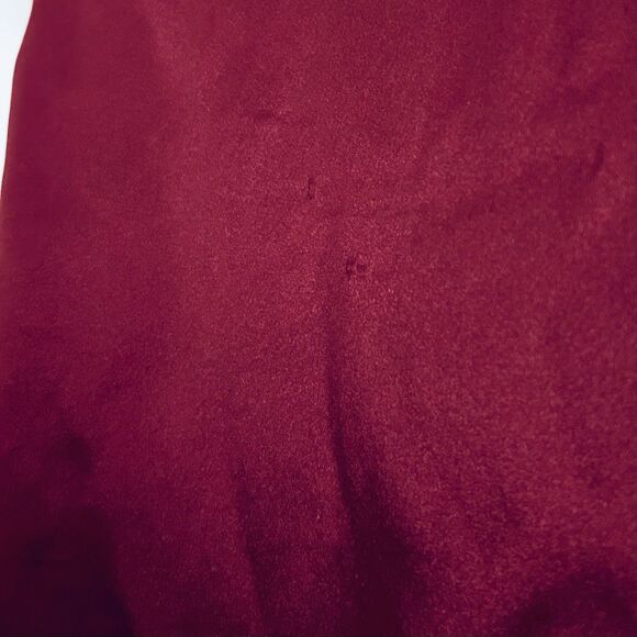 Vintage 90s Victoria Secret Size S Satin Sleep Shirt Burgundy Red Button Up - Picture 15 of 16